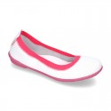 Stretch Girl ballet flat shoes in Washable Nappa leather.