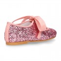 SOFT GLITTER little Girl Mary Jane shoes angel style in fashion colors.