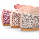 SOFT GLITTER little Girl Mary Jane shoes angel style in fashion colors.