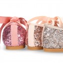 SOFT GLITTER little Girl Mary Jane shoes angel style in fashion colors.
