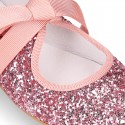 SOFT GLITTER little Girl Mary Jane shoes angel style in fashion colors.