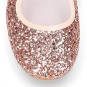 SOFT GLITTER little Girl Mary Jane shoes angel style in fashion colors.