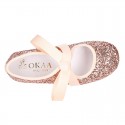 SOFT GLITTER little Girl Mary Jane shoes angel style in fashion colors.