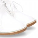 Little bear safari style boots in WHITE patent leather.