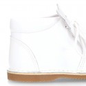 Little bear safari style boots in WHITE patent leather.