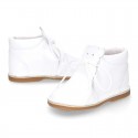 Little bear safari style boots in WHITE patent leather.