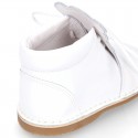 Little bear safari style boots in WHITE patent leather.