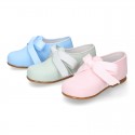 CEREMONY LINEN Laces up shoes for little kids in pastel colors.