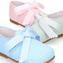 CEREMONY LINEN Laces up shoes for little kids in pastel colors.