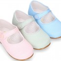 CEREMONY LINEN Little Girl Mary Jane shoes in pastel colors.