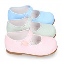 CEREMONY LINEN Little Girl Mary Jane shoes in pastel colors.