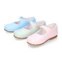 CEREMONY LINEN Little Girl Mary Jane shoes in pastel colors.