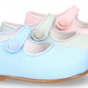 CEREMONY LINEN Little Girl Mary Jane shoes in pastel colors.