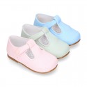 CEREMONY LINEN Little Kids T-Strap shoes in pastel colors.