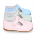 CEREMONY LINEN Little Kids T-Strap shoes in pastel colors.