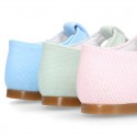 CEREMONY LINEN Little Kids T-Strap shoes in pastel colors.