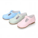 CEREMONY LINEN Little Kids T-Strap shoes in pastel colors.