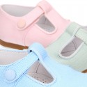 CEREMONY LINEN Little Kids T-Strap shoes in pastel colors.