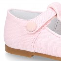 CEREMONY LINEN Little Kids T-Strap shoes in pastel colors.