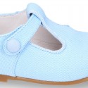 CEREMONY LINEN Little Kids T-Strap shoes in pastel colors.