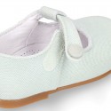 CEREMONY LINEN Little Kids T-Strap shoes in pastel colors.