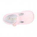 CEREMONY LINEN Little Kids T-Strap shoes in pastel colors.