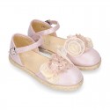 METAL MAKE UP PINK canvas girl espadrille shoes with FLOWER design.