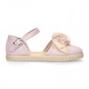 METAL MAKE UP PINK canvas girl espadrille shoes with FLOWER design.