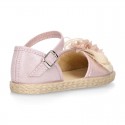 METAL MAKE UP PINK canvas girl espadrille shoes with FLOWER design.