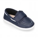 Washable Nappa leather Kids BOAT shoes laceless.