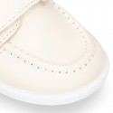 Washable Nappa leather Kids BOAT shoes laceless.