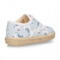 ZEBRAS design canvas Kids Laces up style espadrille shoes.