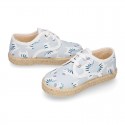 ZEBRAS design canvas Kids Laces up style espadrille shoes.