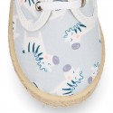 ZEBRAS design canvas Kids Laces up style espadrille shoes.