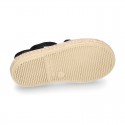 BLACK VICHY Cotton Canvas Girl Valenciana style espadrille shoes.