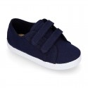 Cotton Canvas Kids Sneaker shoes BAMBA style laceless.