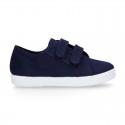 Cotton Canvas Kids Sneaker shoes BAMBA style laceless.