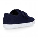 Cotton Canvas Kids Sneaker shoes BAMBA style laceless.