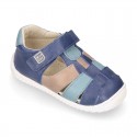 Nappa leather OKAA FLEX kids Sandal style shoes laceless in combinable colors.