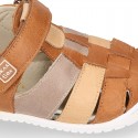 Nappa leather OKAA FLEX kids Sandal style shoes laceless in combinable colors.