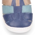 Nappa leather OKAA FLEX kids Sandal style shoes laceless in combinable colors.