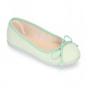 Serratex canvas Girl Ballet flat shoes with adjustable ribbon in PASTEL colors.