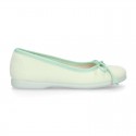 Serratex canvas Girl Ballet flat shoes with adjustable ribbon in PASTEL colors.