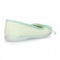 Serratex canvas Girl Ballet flat shoes with adjustable ribbon in PASTEL colors.