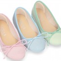 Serratex canvas Girl Ballet flat shoes with adjustable ribbon in PASTEL colors.