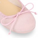 Serratex canvas Girl Ballet flat shoes with adjustable ribbon in PASTEL colors.