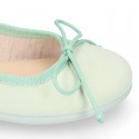 Serratex canvas Girl Ballet flat shoes with adjustable ribbon in PASTEL colors.