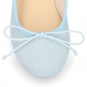 Serratex canvas Girl Ballet flat shoes with adjustable ribbon in PASTEL colors.