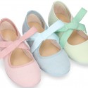 Serratex canvas Girl Mary Jane shoes Angel style in PASTEL colors.