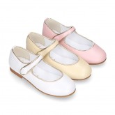 Flower Girls Ivory Formal Patent Shoes Scarpe Calzature bambina Scarpe Mary Janes 